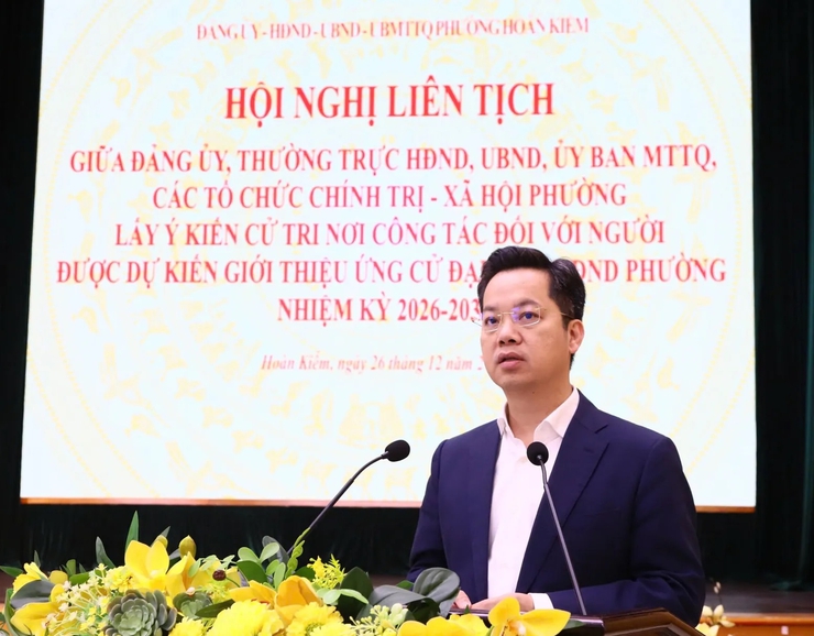 Phường Hoàn Kiếm lấy ý kiến cử tri nơi công tác đối với người ứng cử đại biểu HĐND phường nhiệm kỳ 2026 - 2031- Ảnh 5.