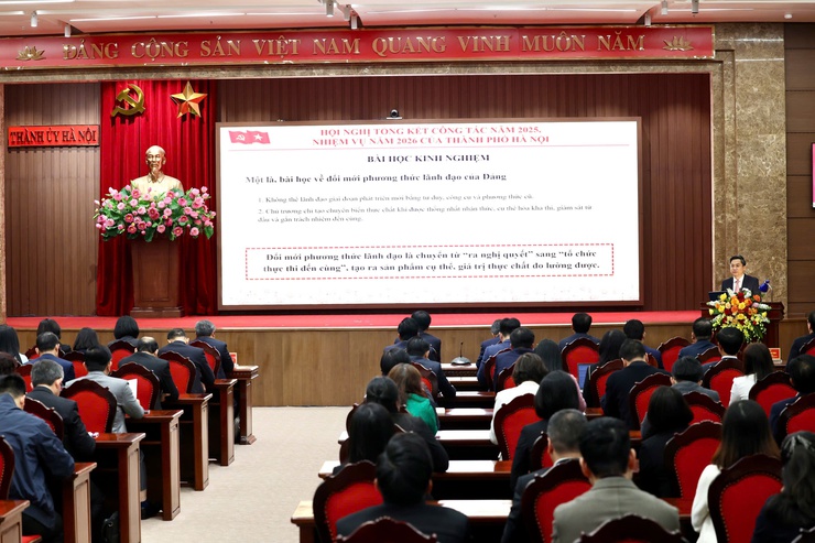 Tổ chức Hội nghị tổng kết năm trực tiếp kết hợp trực tuyến toàn Thành phố- Ảnh 1.