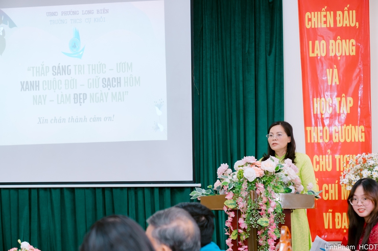 Phường Long Biên lan tỏa mạnh mẽ phong trào “Sáng - Xanh - Sạch - Đẹp” tại Trường THCS Cự Khối- Ảnh 8.