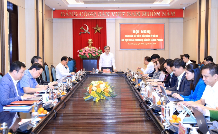 Hanoi Vice Chairman Truong Viet Dung holds meetings with leaders of Dan Phuong Commune- Ảnh 1.