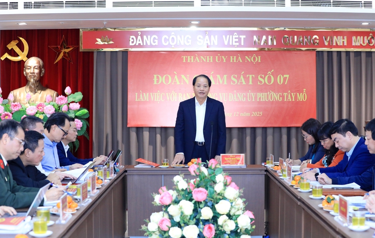 Giám sát công tác lãnh đạo, chỉ đạo, tổ chức thực hiện một số chuyên đề trọng tâm, cấp bách tại phường Tây Mỗ- Ảnh 1.