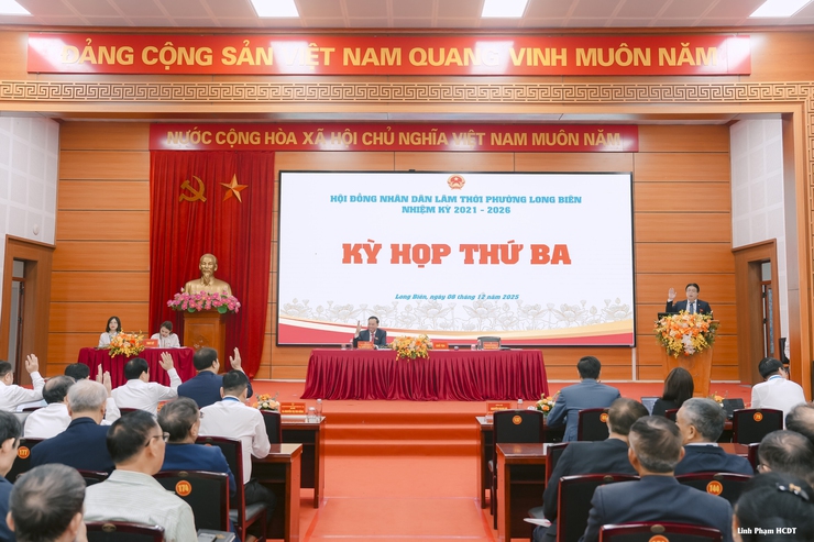 Kỳ họp thứ ba HĐND phường Long Biên quyết nghị nhiều mục tiêu trọng tâm cho năm 2026- Ảnh 3.