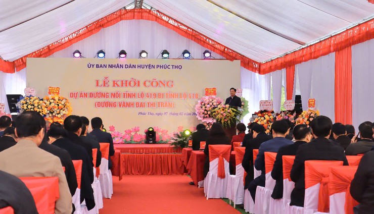Phúc Thọ khởi công Dự án đường nối tỉnh lộ 419 đi tỉnh lộ 418- Ảnh 1.