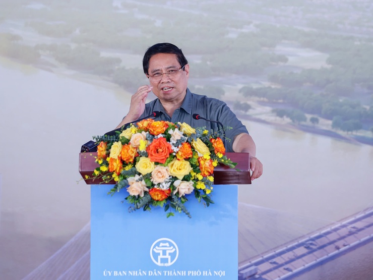 Thủ tướng Phạm Minh Chính phát lệnh khởi công cầu Tứ Liên, yêu cầu hoàn thành trong 24 tháng- Ảnh 6.