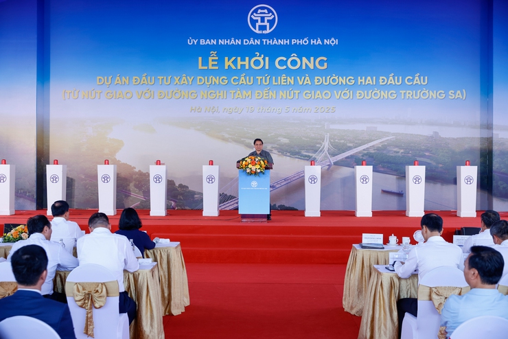 Thủ tướng Phạm Minh Chính phát lệnh khởi công cầu Tứ Liên, yêu cầu hoàn thành trong 24 tháng- Ảnh 7.