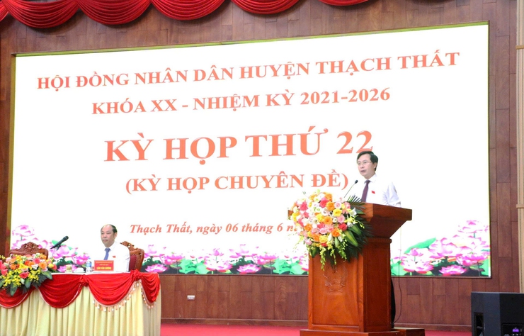 HĐND Thạch Thất thông qua nghị quyết về cập nhật, điều chỉnh kế hoạch đầu tư công trung hạn 5 năm giai đoạn 2021-2025- Ảnh 2.