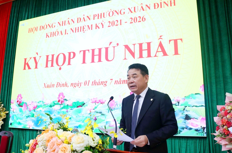 Phó Chủ tịch HĐND Thành phố Phạm Quí Tiên dự kỳ họp thứ nhất HĐND phường Xuân Đỉnh lâm thời nhiệm kỳ 2021-2026- Ảnh 2.