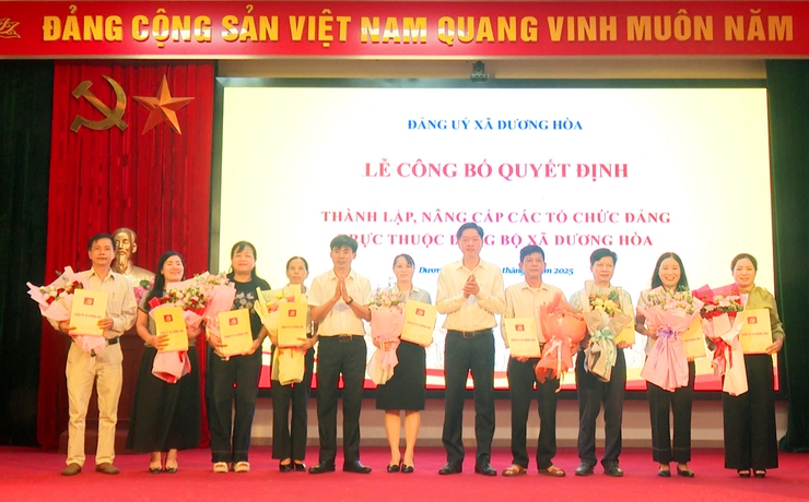 Đảng ủy xã Dương Hòa công bố Quyết định thành lập, nâng cấp các tổ chức cơ sở Đảng- Ảnh 1.