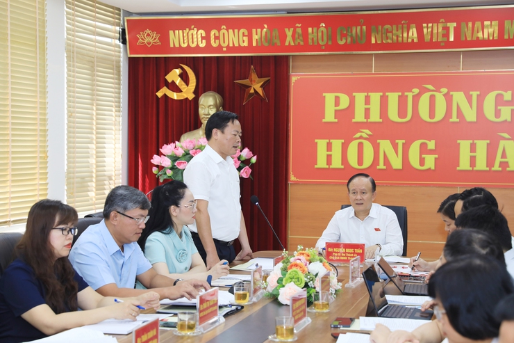 Chủ tịch HĐND Thành phố Nguyễn Ngọc Tuấn làm việc với phường Hoàn Kiếm và Hồng Hà về công tác chuẩn bị Đại hội Đảng- Ảnh 4.