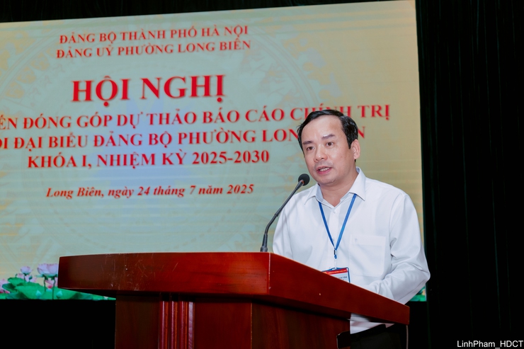 Long Biên lấy ý kiến đóng góp vào dự thảo Báo cáo chính trị Đại hội Đảng bộ phường nhiệm kỳ 2025 - 2030- Ảnh 2.