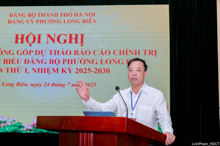Long Biên lấy ý kiến đóng góp vào dự thảo Báo cáo chính trị Đại hội Đảng bộ phường nhiệm kỳ 2025 - 2030- Ảnh 4.
