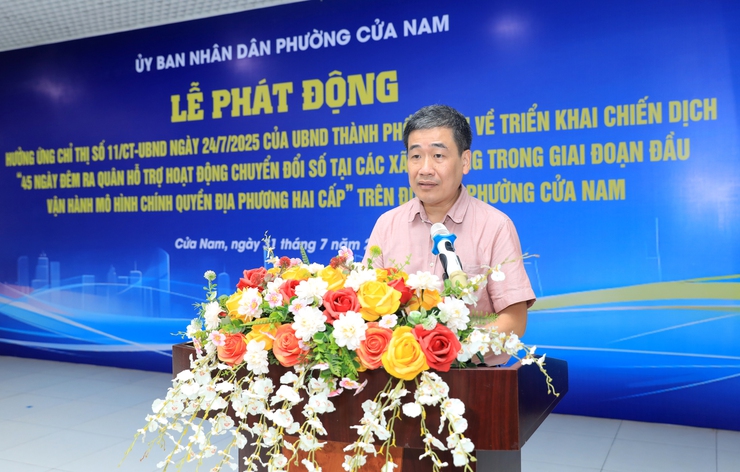 Chuyển đổi số đến từng ngõ, gõ từng nhà: Phường Cửa Nam khởi động chiến dịch 45 ngày đêm cao điểm- Ảnh 1.