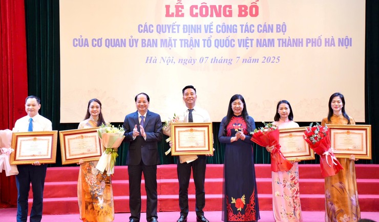 Công bố các quyết định về công tác cán bộ Cơ quan Ủy ban MTTQ Việt Nam thành phố Hà Nội- Ảnh 2.