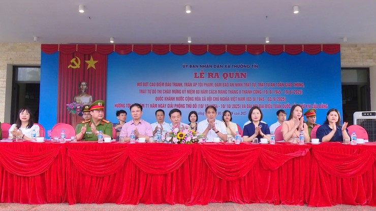 Xã Thường Tín ra quân mở đợt cao điểm đấu tranh, trấn áp tội phạm, đảm bảo an ninh địa phương- Ảnh 1.