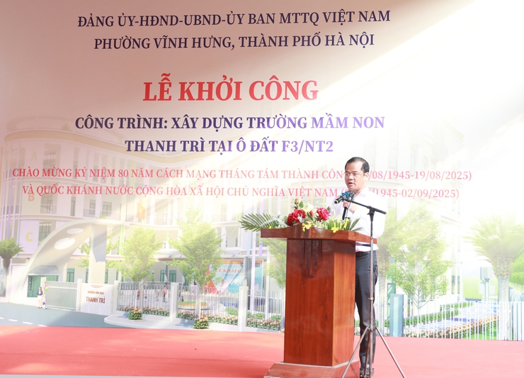 Phường Vĩnh Hưng khởi công dự án trường học đầu tiên- Ảnh 2.