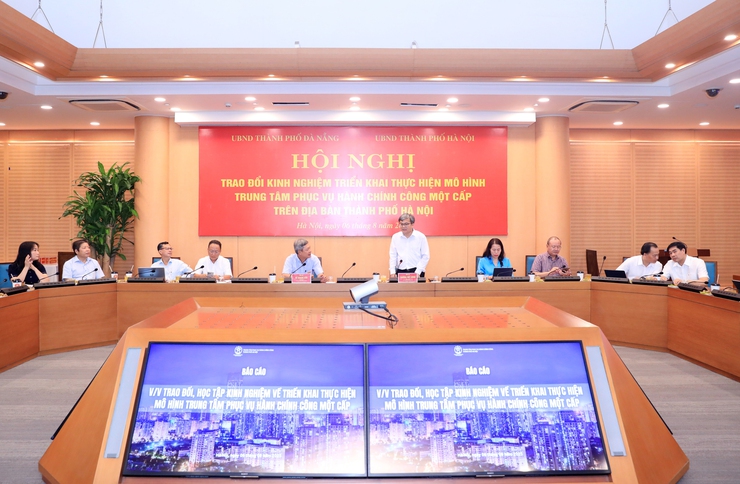 Hà Nội và Đà Nẵng trao đổi kinh nghiệm triển khai mô hình Trung tâm Phục vụ hành chính công một cấp- Ảnh 1.