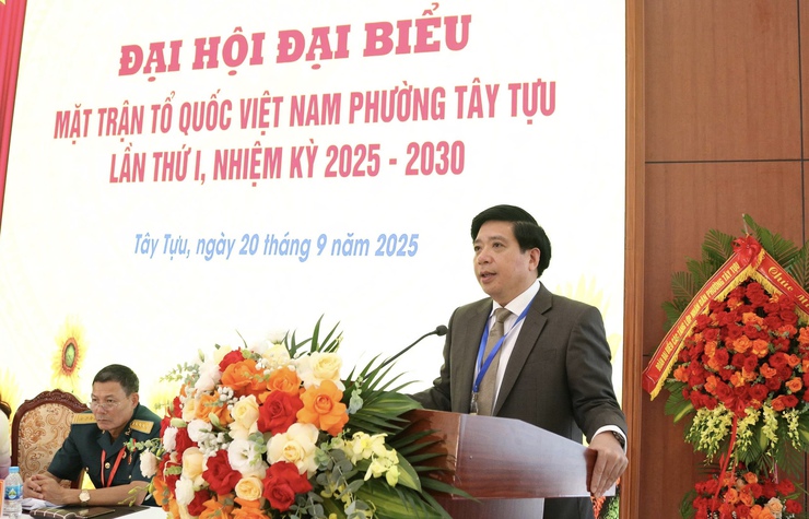 Đại hội đại biểu Mặt trận tổ quốc Việt Nam phường Tây Tựu lần thứ I thành công tốt đẹp- Ảnh 6.