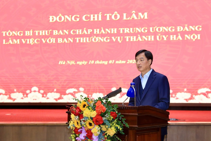 Tổng Bí thư Tô Lâm làm việc với Ban Thường vụ Thành ủy Hà Nội về những định hướng lớn phát triển Thủ đô- Ảnh 2.