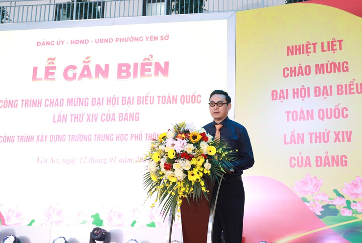 Gắn biển Công trình chào mừng Đại hội đại biểu toàn quốc lần thứ XIV của Đảng đối với Trường THPT Đỗ Mười- Ảnh 6.