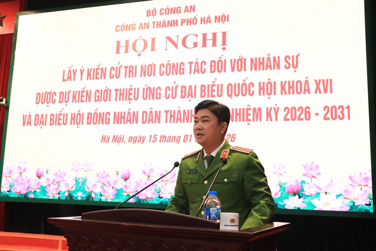 Công an Thành phố lấy ý kiến cử tri nơi công tác đối với nhân sự dự kiến ứng cử ĐBQH khóa XVI- Ảnh 4.