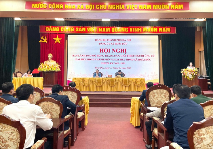 Hoài Đức tổ chức Hội nghị Ban lãnh đạo mở rộng giới thiệu người ứng đại biểu HĐND Thành phố và đại biểu HĐND xã- Ảnh 1.