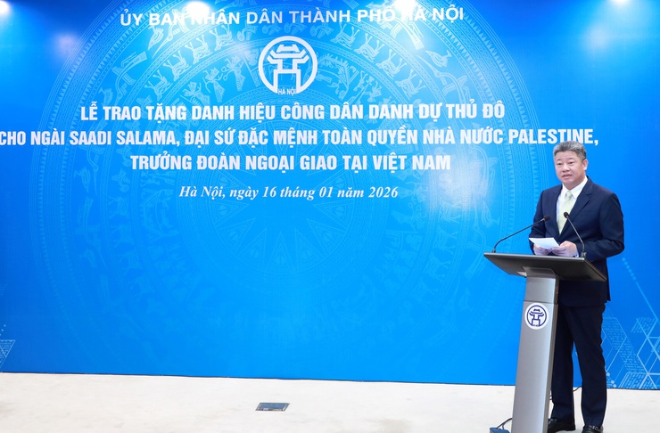 Trao tặng danh hiệu Công dân danh dự Thủ đô Hà Nội cho Đại sứ Nhà nước Palestine tại Việt Nam- Ảnh 2.