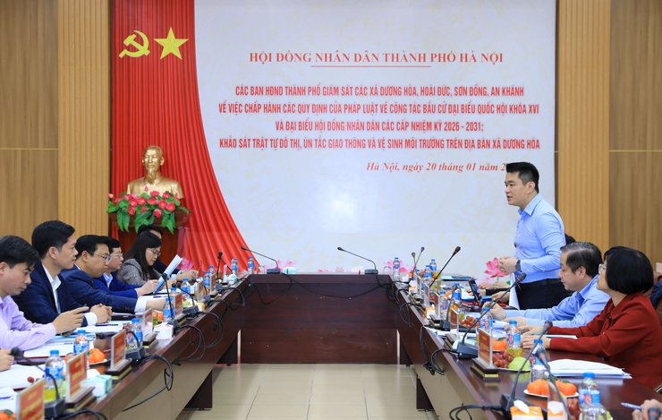 HĐND Thành phố giám sát công tác chuẩn bị bầu cử tại các xã: Dương Hòa, Hoài Đức, Sơn Đồng, An Khánh- Ảnh 1.