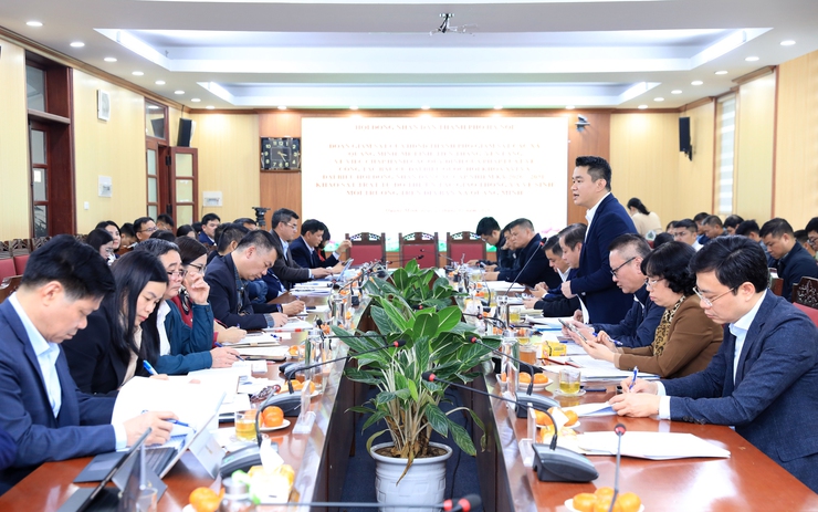 HĐND Thành phố giám sát công tác chuẩn bị bầu cử tại các xã Quang Minh, Mê Linh, Tiến Thắng, Yên Lãng- Ảnh 1.