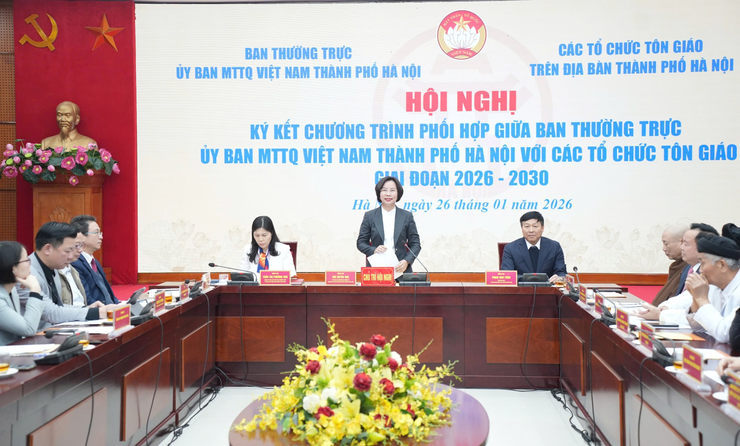 Ký kết Chương trình phối hợp giữa MTTQ Việt Nam Thành phố với các tổ chức thành viên và tôn giáo- Ảnh 7.