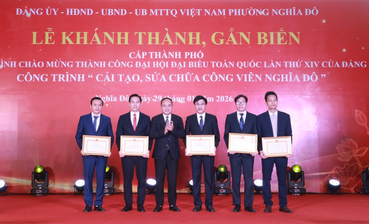 Phường Nghĩa Đô khánh thành Công trình chào mừng thành công Đại hội Đảng lần thứ XIV- Ảnh 1.