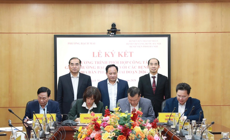 Phường Bạch Mai ký kết phối hợp công tác với các bệnh viện trên địa bàn, giai đoạn 2026-2030- Ảnh 2.
