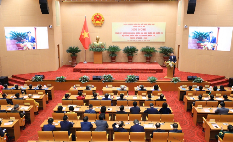 Tổng kết hoạt động của Đoàn Đại biểu Quốc hội khóa XV và HĐND thành phố Hà Nội khóa XVI nhiệm kỳ 2021-2026- Ảnh 1.