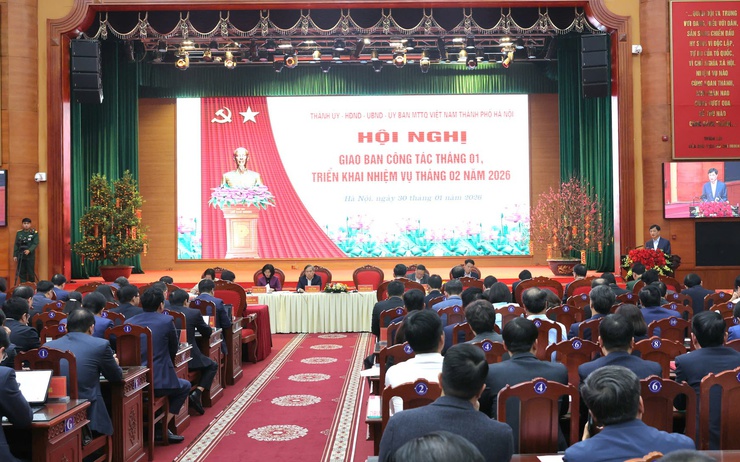 Hanoi reviews January task performance, sets priorities for strong and sustainable growth- Ảnh 1.