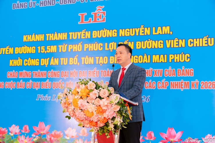 Phường Phúc Lợi khánh thành, khởi công 3 công trình chào mừng thành công Đại hội XIV của Đảng- Ảnh 3.