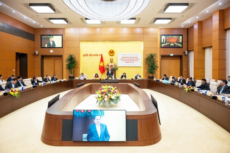 NA Chairman Tran Thanh Man reviews election preparation works- Ảnh 1.