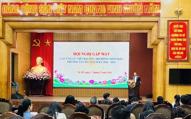 Tây Hồ gặp mặt các ứng cử viên đại biểu HĐND phường- Ảnh 1.