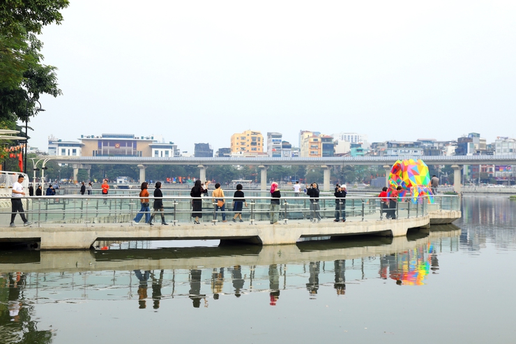 Hồ Đống Đa “thay áo mới” sau hơn một năm cải tạo, sẵn sàng phục vụ Nhân dân vui xuân đón Tết- Ảnh 15.