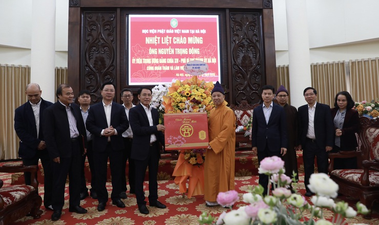 Phó Bí thư Thành ủy Nguyễn Trọng Đông thăm, chúc mừng Học viện Phật giáo Việt Nam tại Hà Nội, Công an xã Trung Giã, Đa Phúc- Ảnh 1.