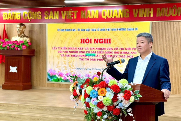 100% cử tri nơi cư trú nhất trí giới thiệu đồng chí Vũ Đại Thắng ứng cử đại biểu HĐND Thành phố- Ảnh 7.