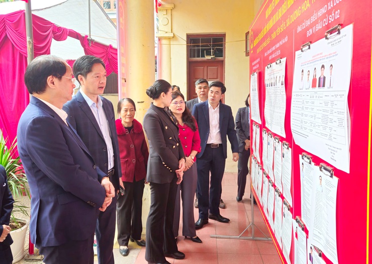 Trưởng ban Tuyên giáo và Dân vận Thành ủy Nguyễn Doãn Toản kiểm tra công tác bầu cử tại Sơn Đồng, Dương Hòa, Đại Mỗ- Ảnh 3.