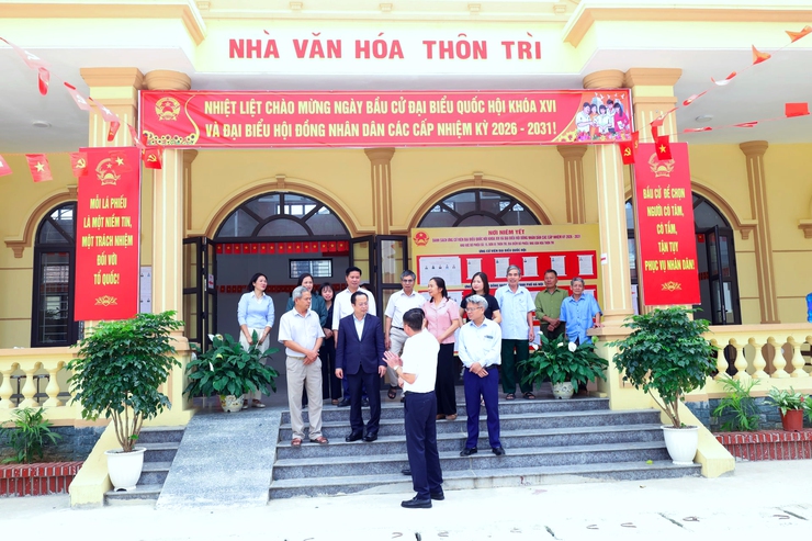 Phó Chủ tịch Thường trực HĐND Thành phố Trần Thế Cương kiểm tra công tác chuẩn bị bầu cử tại các xã Phúc Sơn, Hồng Sơn- Ảnh 4.