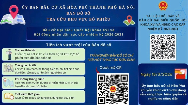 Xã Hòa Phú ứng dụng chuyển đổi số trong công tác bầu cử đại biểu Quốc hội khóa XVI và đại biểu HĐND các cấp nhiệm kỳ 2026–2031- Ảnh 1.