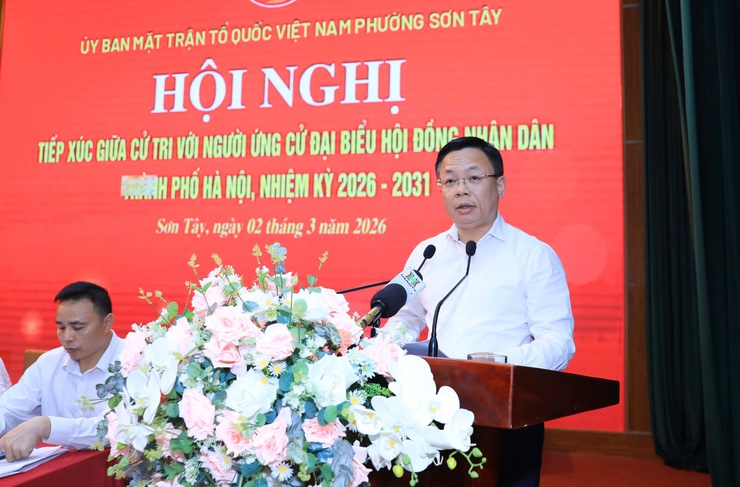 Chairman of the Hanoi People's Committee Vu Dai Thang meets voters ahead of upcoming election- Ảnh 3.