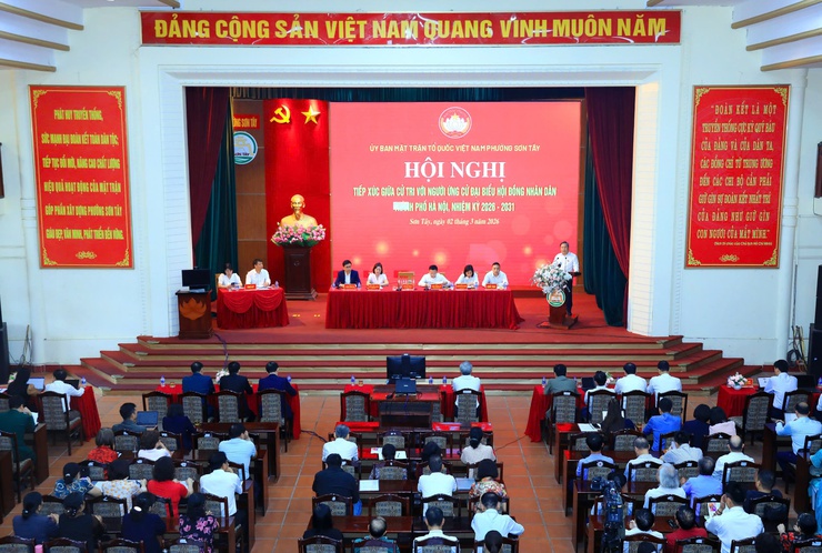 Chủ tịch UBND thành phố Hà Nội Vũ Đại Thắng và các ứng cử viên đại biểu HĐND Thành phố tiếp xúc cử tri, vận động bầu cử- Ảnh 10.