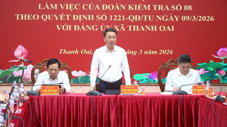 Trưởng Ban Nội chính Thành ủy Trần Đình Cảnh kiểm tra tại Đảng ủy xã Thanh Oai- Ảnh 2.
