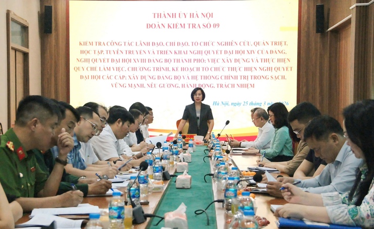 Đoàn kiểm tra số 09 của Ban Thường vụ Thành ủy Hà Nội làm việc với các xã Đại Thanh, Ngọc Hồi- Ảnh 2.