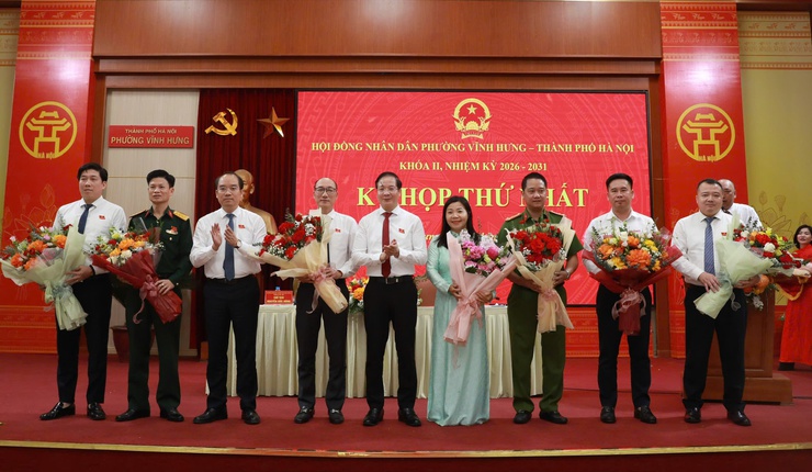 Phường Vĩnh Hưng tổ chức kỳ họp thứ Nhất, HĐND khóa II bầu các chức danh chủ chốt- Ảnh 6.