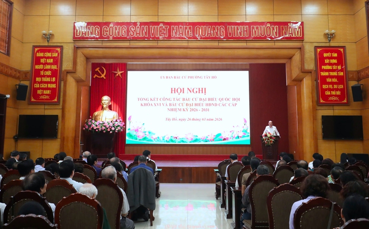 Tây Hồ tổng kết công tác bầu cử Đại biểu Quốc hội khóa XVI và đại biểu HĐND các cấp- Ảnh 1.