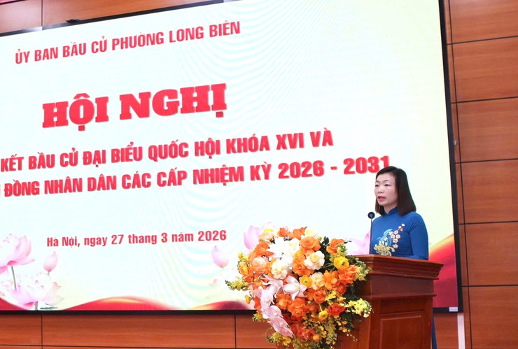 Phường Long Biên tổng kết công tác bầu cử, khẳng định tinh thần dân chủ, trách nhiệm của cử tri- Ảnh 2.