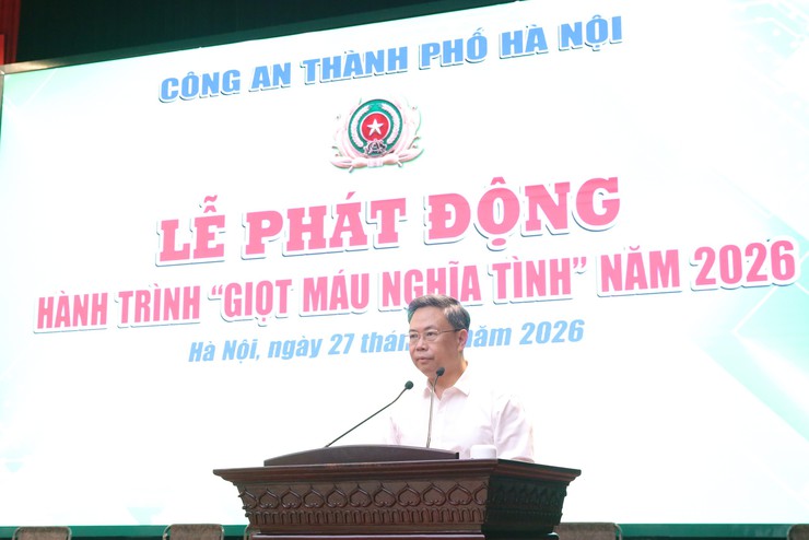 Công an thành phố Hà Nội phát động Hành trình “Giọt máu nghĩa tình” năm 2026- Ảnh 4.